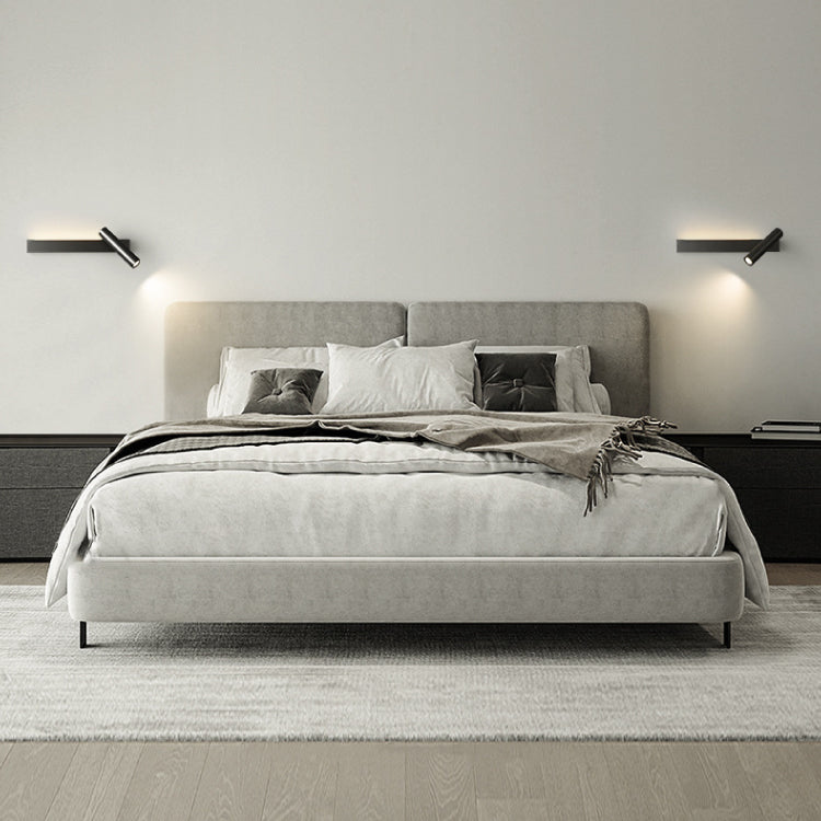 Bedside black wall lamp with spot lamp
